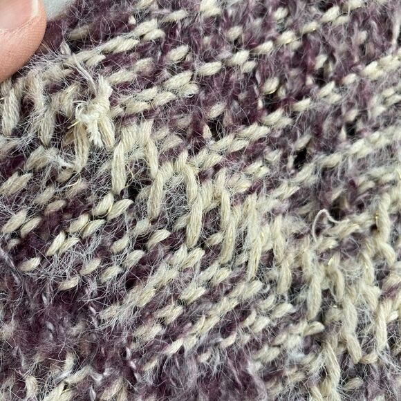 Fate Open Cardigan Tassel Fringe Sweater Lavender & Cream Women’s Large Boho - Picture 12 of 15